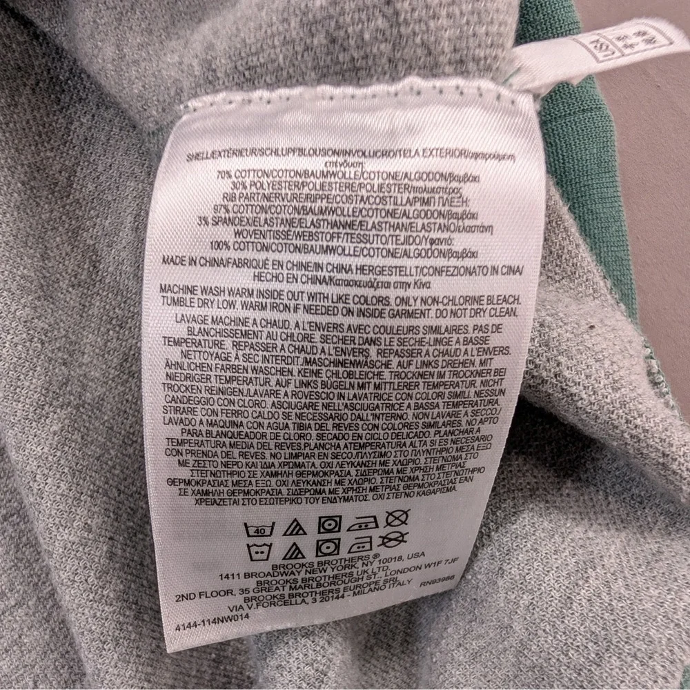 Brooks Brothers XXL Seafoam Green Quarter Zip Pullover Sweater